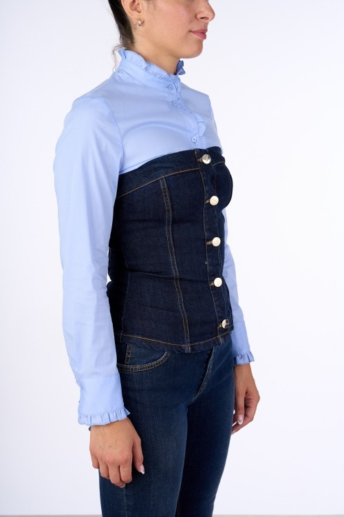 BUSTIER IN DENIM