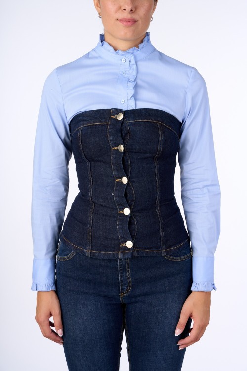 BUSTIER IN DENIM