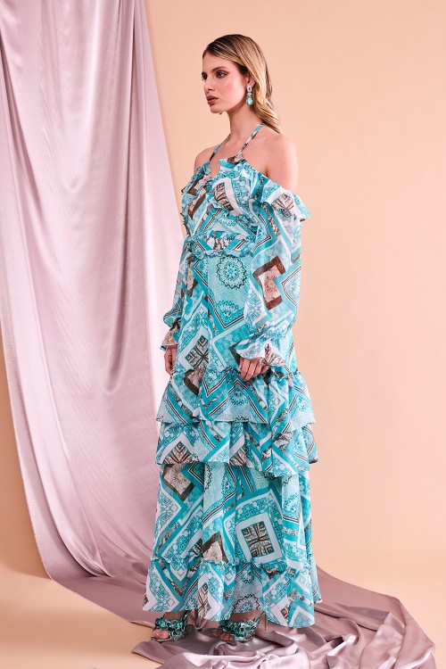 ABITO GEORGETTE FANTASIA LUNGO