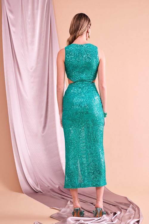 ABITO CUT-OUT DI PAILLETTES