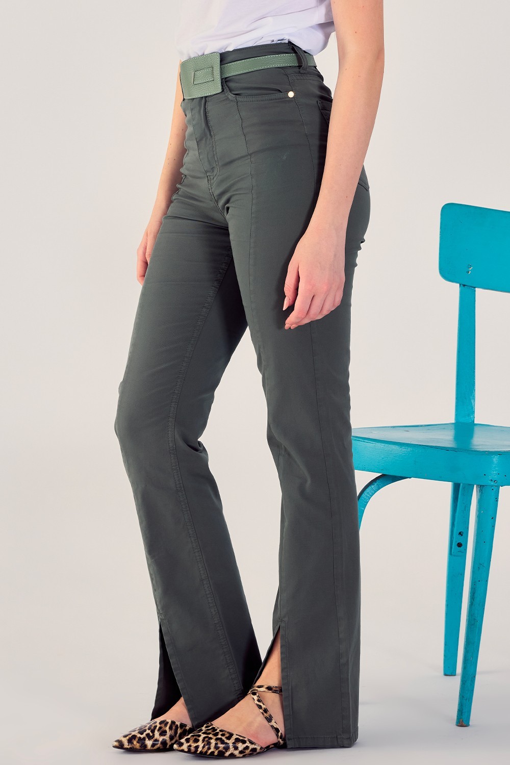 PANTALONE 5 TASCHE CON SPACCHETTI