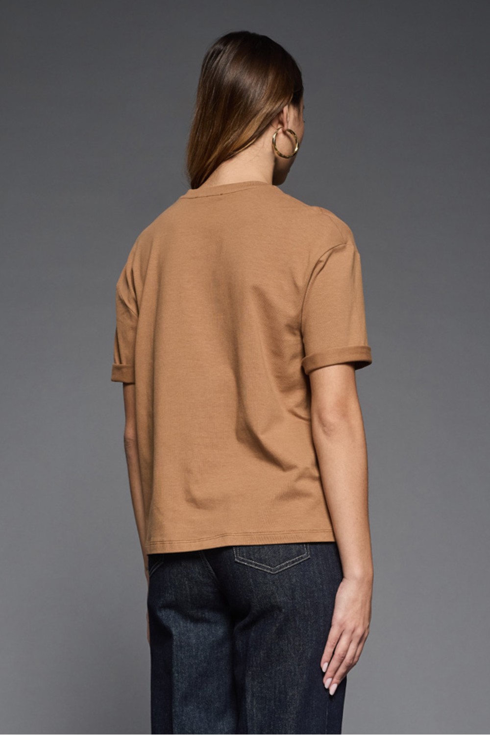 T-shirt con Strass e Stampa