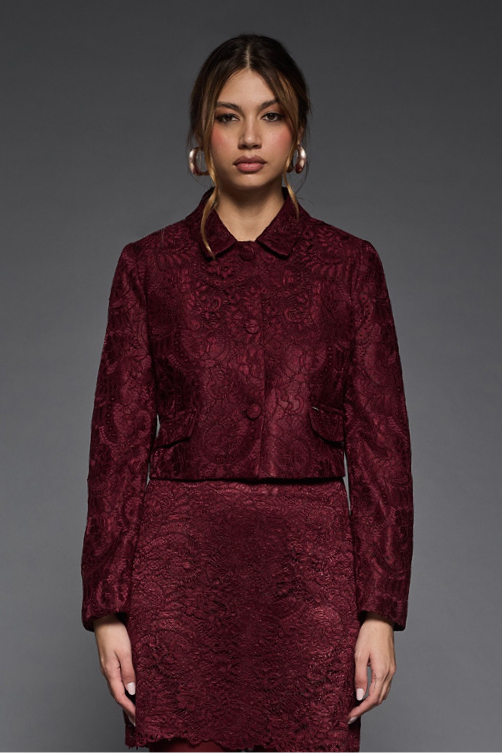 Giacca Crop con Pattine