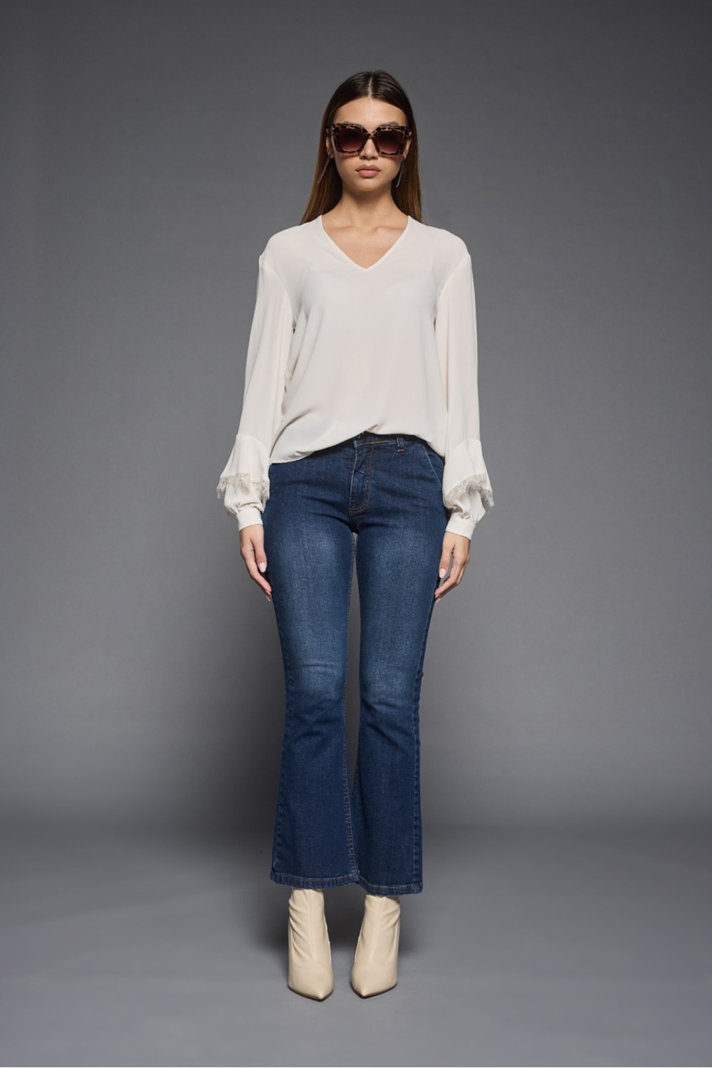 Jeans a Zampa in Denim