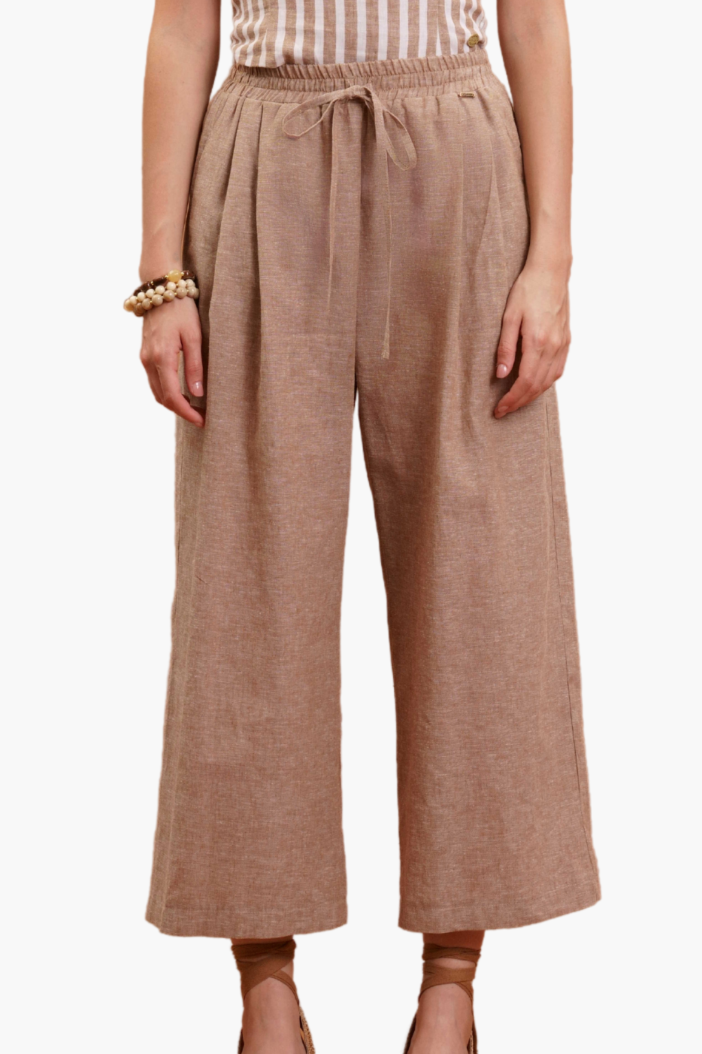 PANTALONE BARREL IN LINO