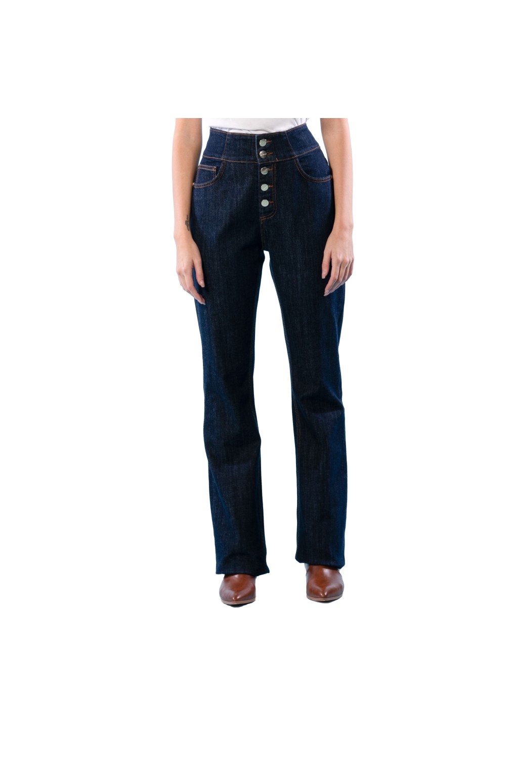 JEANS A ZAMPA CON BOTTONI