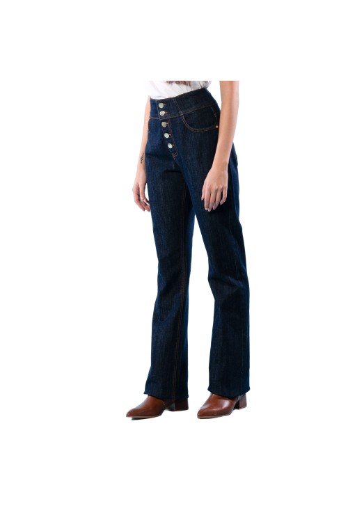 JEANS A ZAMPA CON BOTTONI