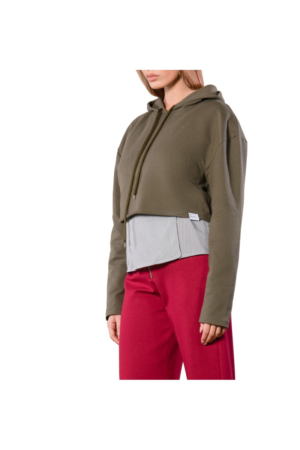 FELPA CROPPED CON CAPPUCCIO FELPA CROPPED CON CAPPUCCIO