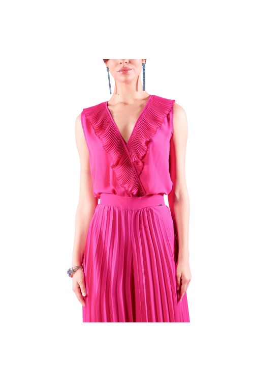 BODY CON VOLANT PLISSE